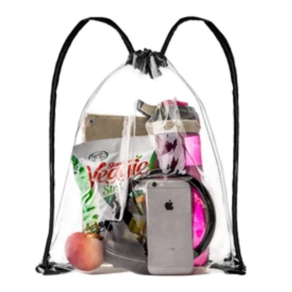 New Clear Drawstring Bag For Stadiums Sporting Events- 16.75"x13.75"